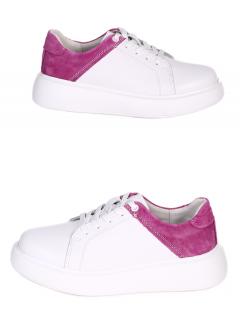 Pantofi sport dama Riccardo Farini 3AF-23191 white pink, piele naturala