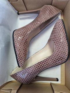 Pantofi stiletto dama Diane Marie P140 piele naturala bej