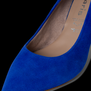 Pantofi stiletto Tamaris 1-22434-41,piele intoarsa, albastru royal