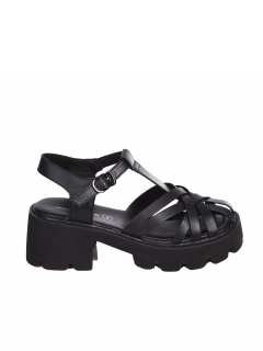 Sandale casual cu talpa supradimensionata Daniele Gillardo 4AF-24170, piele naturala, negre