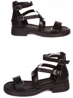 Sandale casual dama Daniele Gilardo 4AF-24176, piele naturala, negre