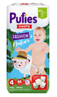 Scutece-chilotel Pufies Fashion  Nature Maxi, Marimea 4, 9-15 kg, 44 buc