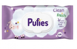 Servetele umede Pufies CleanFresh cu Aloe Vera - Pachet 64 BUC