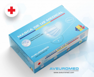 Set 50 masti faciale de uz medical tip II Aveuromed - Culoare - NEGRU