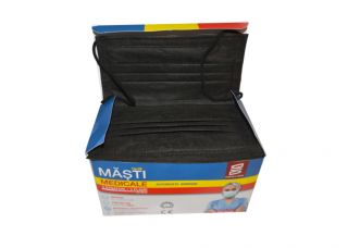 Set 50 masti faciale de uz medical tip IIR SIRONA MED NEGRU