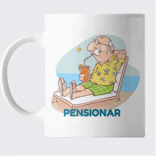 Cana Pensionar, personalizata cu mesaj, cadou pentru pensionar