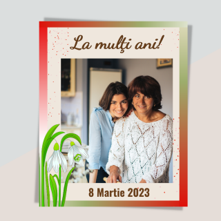 Magnet personalizat cu 1 fotografie si mesaj pentru mama, bunica, 8 martie