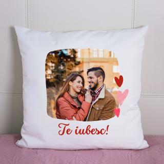 Perna personalizata cu fotografie si mesaj de dragoste, cadou pentru cuplu