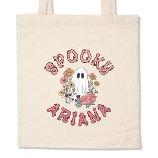 Sacosa Halloween Ghost, din bumbac, personalizata cu nume