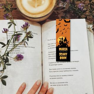 Semn de carte design Halloween, Scarry Book, personalizat cu nume