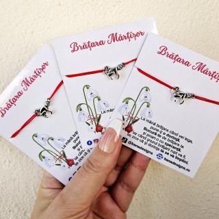 Set 10 Bratari Martisor cu charm maimuta,  cu snur ajustabil