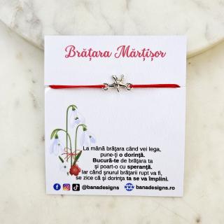Set de 10 Bratari Martisor cu steluta de mare si snur rosu ajustabil