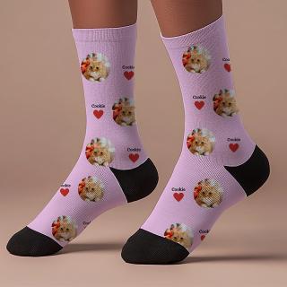 Sosete Personalizate cu Fotografia si Numele Animalutului Tau de Companie