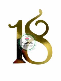 Numarul 18 pentru majorat - auriu oglinda