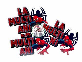 Placheta cu La multi ani in tematica Spiderman
