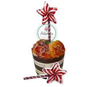 Set 2 toppere de tort cu acadea stea de Craciun