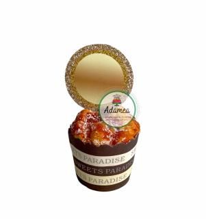 Set 5 toppere de tort cercuri tip auriu cu glitter personalizabile