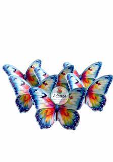 Set 6 toppere de tort cu fluturi albastrii cu mijloc rosu