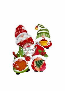 Set de 4 toppere de tort cu spiridusi de Craciun