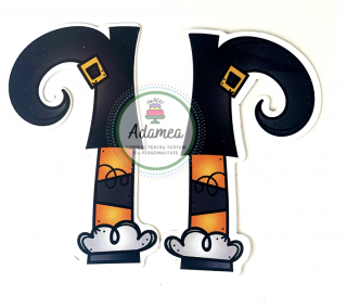 Set de toppere cu doua picioare de vrajitoare de Halloween