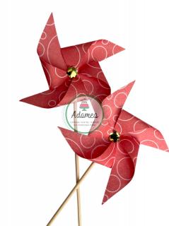 Set de toppere de tort cu 2 moristi rosu cu model