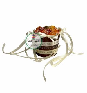 Set de toppere de tort cu 6 fundite din satin crem