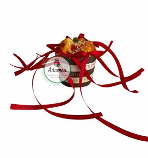 Set de toppere de tort cu 6 fundite din satin rosu vin