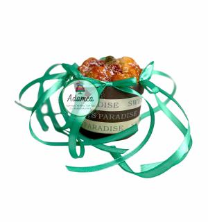 Set de toppere de tort cu 6 fundite din satin verde menta