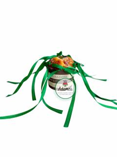 Set de toppere de tort cu 6 fundite din satin verde