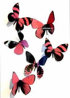 Set toppere cu 6 fluturi rosu-negru