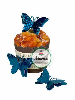 Set toppere de tort cu 3 fluturasi albastru heliomat