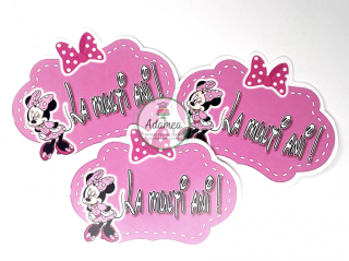 Stegulet roz cu la multi ani si Minnie