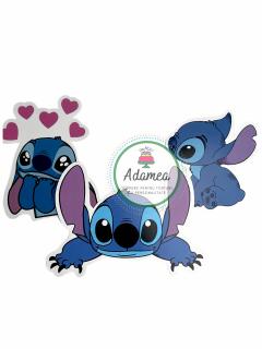 Suita de toppere de tort cu 3 ipostaze ale lui Stitch