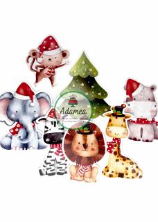 Suita de toppere de tort cu animale din jungla