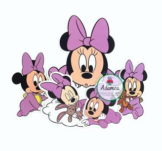 Suita de toppere de tort cu Baby Minnie mov