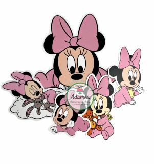 Suita de toppere de tort cu Baby Minnie roz