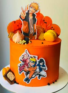 Suita de toppere de tort cu Naruto si gasca de prieteni
