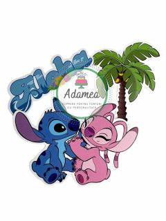 Suita de toppere de tort cu Stitch si Angel