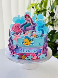 Suita topere de tort cu Ariel si banner personalizabil