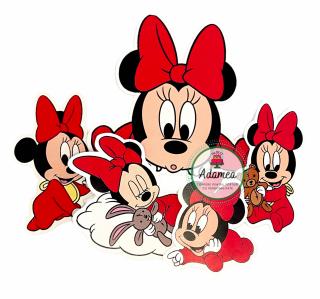 Suita toppere de tort cu Baby Minnie rosu