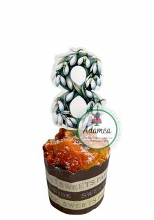 Topper de tort cu 8 Martie din ghiocei