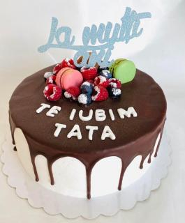 Topper de tort cu La multi ani glitter bleu deschis