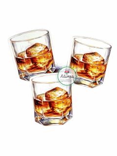 Topper de tort cu pahar de Whisky