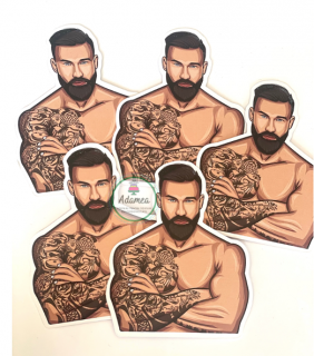 Topper frontal cu barbat cu muschi si tatuaj