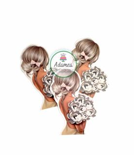 Topper frontal cu femeie blonda tip mireasa