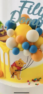 Topper frontal cu Winnie the pooh, pentru baloane