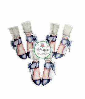 Topper frontal de tort cu picioare sexy cu pantofi eleganti in nuante de albastru