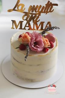 Topper La multi ani Mama - auriu oglinda gold