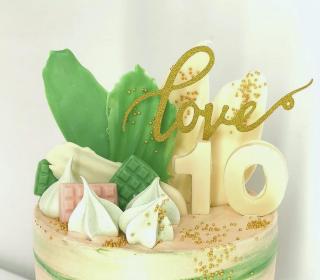 Topper love auriu glitter