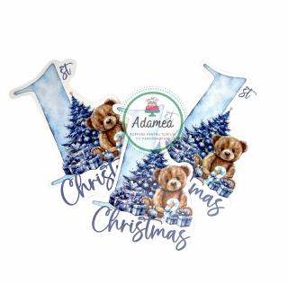 Topper tort cu 1-st Christmas pentru baietei